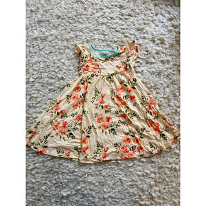 Girls Free Birdees Bamboo Casual Dress 4T Peach Orange Floral